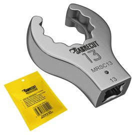 1 x SabreCut MRSC13 13mm/14mm Dual Sided Flare Nut Wrench Attachment for 1/4" Square Drive Tools - Compact Stainless Steel Tool with Laser Etched Markings for Easier Identifications