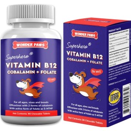 WONDER PAWS B12 Supplement for Dogs – Vitamin B-12 All Ages, Sizes & Breeds –...
