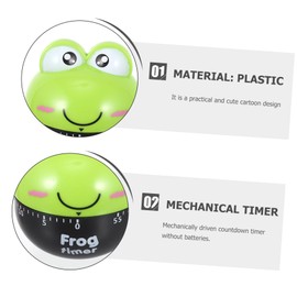 NOLITOY Cartoon Frogs Mechanical Timer Kitchen Countdown Alarm Clock Easy to Use Timer for Cooking for Young Chefs and Parties