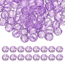 PATIKIL Runde Kristallperlen, 8 mm, 100 Stück, facettierte Glasperlen, lose Abstandshalter für Schmuckherstellung, Armband, Halskette, Ohrringe, Windspiele, Handwerk, Lavendel