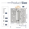4 Inch Self Closing Door Hinges,3-Pack Spring Hinges,1/4" Radius Corners