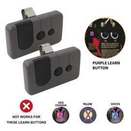 2Pcs for Sears Craftsman 139.53753, 139.53985D Garage Door Opener Remote 315mhz with Purple Learn Button Only