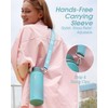 Coolflask Water Bottle 40 oz with Strap, Insulated Metal Water