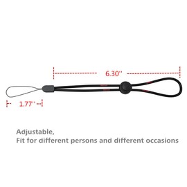 Weltool Handschlaufe Handy Stück Schwarz Hand-Armband Lanyard für Taschenlampe Taschenlampe USB Flash Schlüssel Fernbedienung Kamera MP3-Player PSP Schlüsselanhänger (1pc)