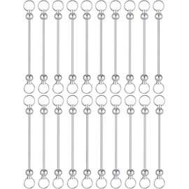 Llavero con cuentas en blanco, llavero de cuentas de metal, llavero desmontable para manualidades, accesorios de regalo (20 unidades)