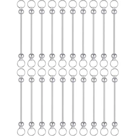 Llavero con cuentas en blanco, llavero de cuentas de metal, llavero desmontable para manualidades, accesorios de regalo (20 unidades)