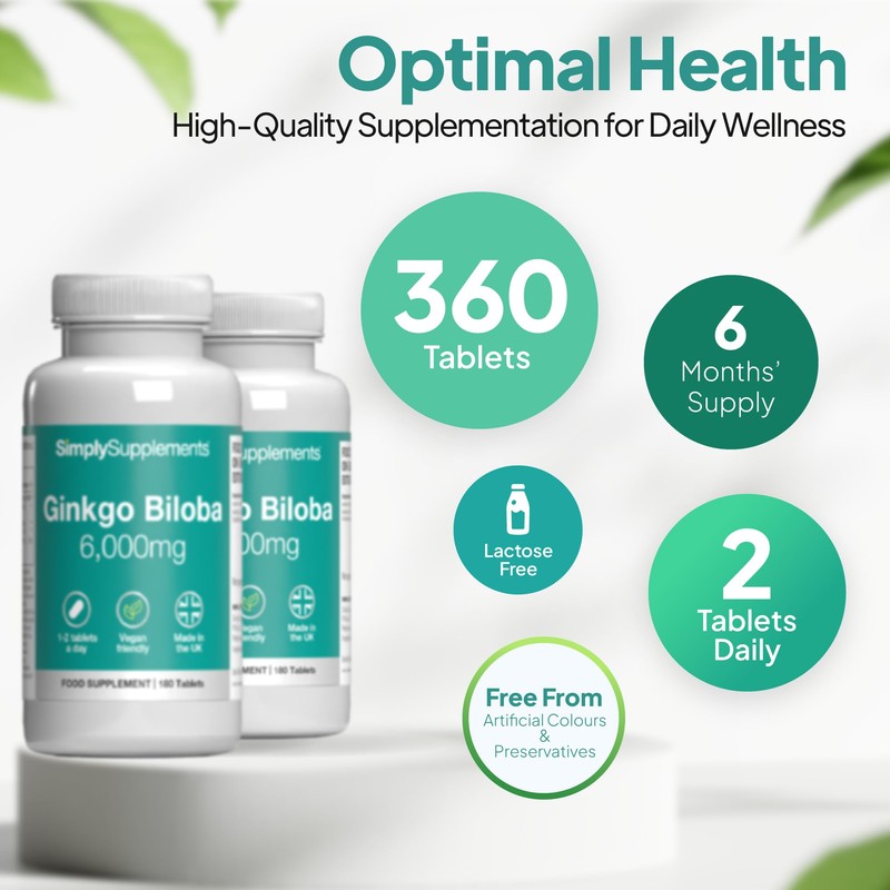 Ginkgo Biloba 6,000mg | with Added Iron | Supports Cognitive