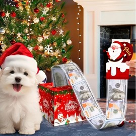 Merry Christmas Cash Box Gift Box Fun Pull Money Surprise Box for Holiday Gifts
