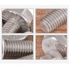 BOZONLI Flanged Hex Bolt (Fully Threaded Setscrew), Stainless Steel Flange