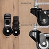 VIVO 1.5 inch M8 Threaded Locking Caster Wheels, Set of