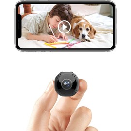 QZT Mini WiFi Camera, Small Magnetic Wireless Security Camera, 4K 1080P HD with 140° Wide Angle, AI Motion Detection, Night Vision, Smart App Control for Home & Pet Monitoring (2.4GHz)
