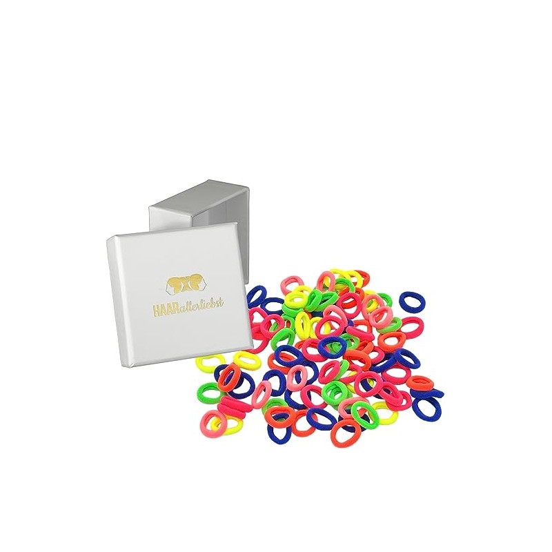 Hair Bobbles Small Colourful Mix Neon and Pastel (Pack of