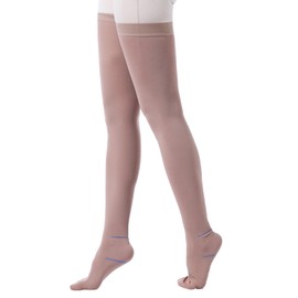 EVOPLECI Anti Embolism Compression Stockings for Women and Men Thigh High Unisex Ted Hose Socks 15-20 mmhg Moderate Level With Inspect Toe Hole (XXL, SKIN)