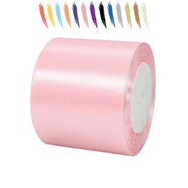 Pink 75 mm Satin Ribbon 23 Metres, Polyester Ribbon, Beautify Your Crafts and Celebrations, Ideal for Gift Wrapping, Decorations, Wedding Car Ribbon, Ribbons for Crafts
