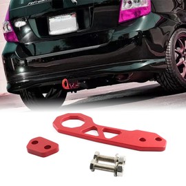 VEHSUN Tow Hook for Cars, High Strength, Rear Aluminum Racing Hook, Accessory, Domestic Car, Universal Use, Red, Red