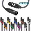 MIKIZ 6ft XLR Cables Braided 10 Packs Premium XLR Microphone