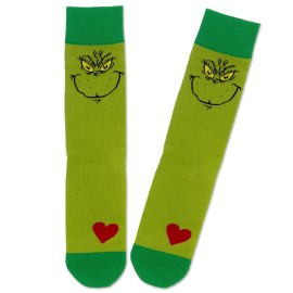 Dr. Seuss Grinch Socks Feelin' Grinchy Novelty Crew One Size Unisex M/L