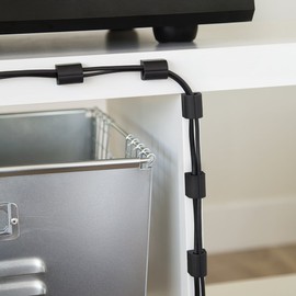 UT Wire UTW-12D12-BK D-Wings Cord Clip Organizer, Large, Black