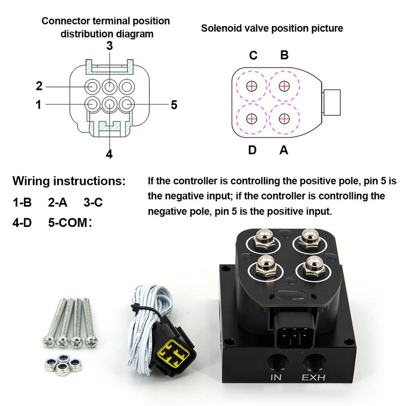 12V Solenoid Valve Air Ride Suspension manifold valve with remote