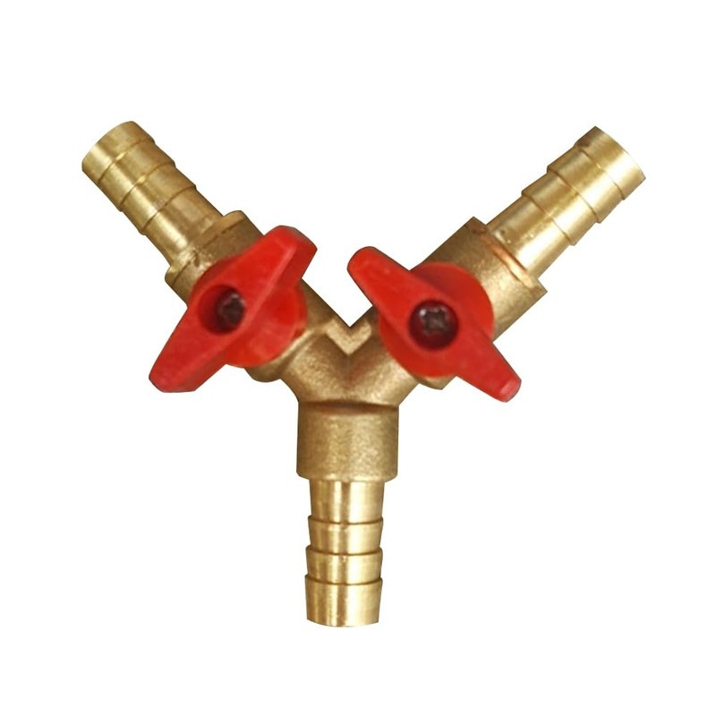 BesNPT 5/16" Hose Barb valve, Brass 3 Way Shut Off