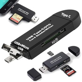 mornwell 2 en 1 Lector de Tarjetas SD,Adaptador SD/Micro SD/TF a OTG USB 2.0/Tipo C y Micro USB,Card Reader Compatible con SDXC/SDHC/MMC/Windows/Xiaom