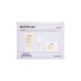 SKIN SAPIENS Mattify kit for oily and combination skin, Ecocert Cosmos Natural, Cruelty Free and Vegan Skincare, Soap-Free Cleansing Bar, Nourish & Hydrate Cream, Mattify Facial Serum
