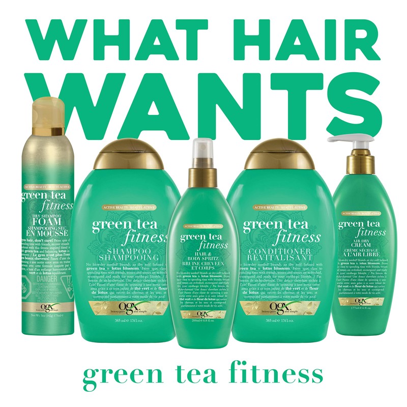 OGX Active Beauty Green Tea Fitness Shampoo, 385ml