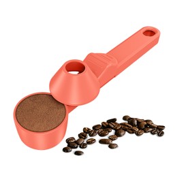Coffee Scoop & Funnel for Reusable K Cup Refillable Coffee Pods, Coffee Measuring Spoon 2 Tablespoon Capacity, Scoop with Funnel for Ground Coffee, Protein Powder, Tea (Orange, 1 Pack)