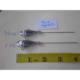 Unbranded 50 PCS 2" EXTENDED WIRE ULTRA MINNOW JIG LURE 3/4, 1 OZ. TOP/BOTTOM EYELET 25 EA