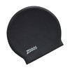 Zoggs Unisex Adult Long Hair Latex Swimming Cap, Black, One