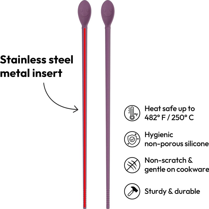 Carrotez Silicone Cooking Chopsticks, Long (12 inch) Reusable Chopsticks for