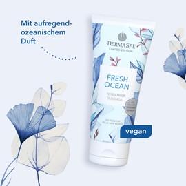 DERMASEL Dead Sea Salt Fresh Ocean Shower Gel 100 ml | Vegan | The Cool Freshness of the Ocean | Limited Edition | Travel the Ocean | With Valuable Sea Minerals (Dead Sea Salt) and Lipid Components