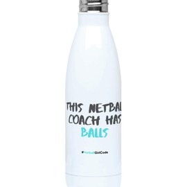 NetballGirlCode Hydro Water Bottle - Netball Gift for Women Girls Netball Players & Coaches - This Netball Coach has Balls