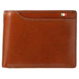 Milagro Wallet, Tamponato Leather, 21-Pocket Bi-fold Wallet, Braun