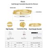 Aixsix Stackable Bangle Bracelets for Women 14K Gold Plated Triple