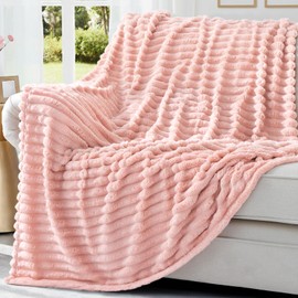 Pink Fleece Queen Blanket 90x90 Inches