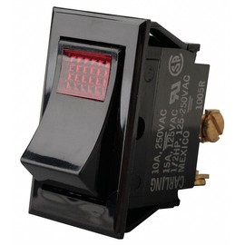 Lighted Rocker Switch, Spst, 3 Connections
