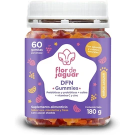 FLOR DE JAGUAR | DFN Gummies 60 pzs | Deliciosas Gomitas con Probióticos + Vitaminas y Minerales | Sabor mandarina, uva y fresa | Apoya tu bienestar diario con una mezcla de vitaminas y minerales esenciales, ideales para niños y adultos