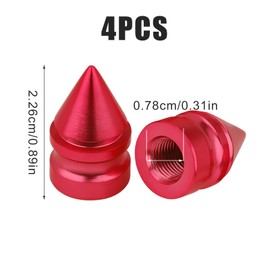 TOYMIS 4pcs Tire Valve Caps, Aluminum Alloy Valve Stem Caps Heavy Duty Valve Stem Caps Valve Stem Covers Air-Proof Tire Caps for Cars SUV Trucks Motorcycles Bicycles (Red)