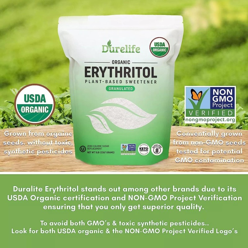 Durelife USDA Organic Erythritol Sweetener 5 lb
