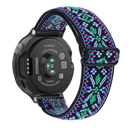 Watch Band Compatible with Garmin Forerunner 235, Embroidery Wristband Loop Adjustable Straps Replacement Watch Bands Compatible with Garmin Forerunner 235/220/230/620/630/735X (Bohemian Green A)