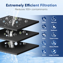 PUREPLUS UKF8001 NSF 53&42 Certified Water Filter Replacement for Maytag UKF8001P, EDR4RXD1, Everydrop Filter 4, PUR 4396395, Puriclean II, UKF8001AXX-200, UKF8001AXX-750, RWF0900A Refrigerator, 3Pack