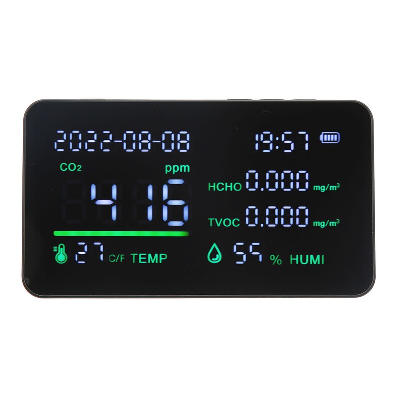 CO2 Detector ABS and Electronic TVOC Sensor Components Digital Temperature
