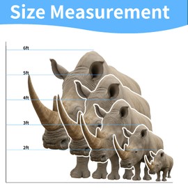 DP BOUTIQUE Rhinoceros 5FT Life Size Cardboard Cutout, Safari Theme Decoration, Animals Standup for Events, Party, Photography Props, 1 PC