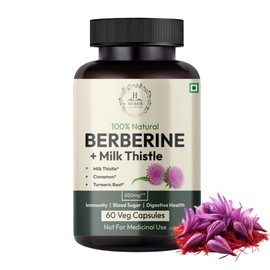 Hurbix Berberine - 1300 mg | 5 in 1 Enhanced Formula with Milk Thistle, Turmeric & Cinnamon | Premium High-Potency Formula | 60 Capsules