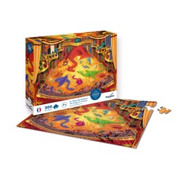Calypto 3907402 Dragon Treasure, 200 Pieces Puzzle with Soft Touch, Children's Puzzle with Velvet Surface Including Puzzle Poster, for Children from 7 Years, Fairy Tale, Fantasy, Dragon