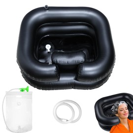 TZEKING Hair Wash Basin for Bedridden People with Shower Head and Water Bag, Shampoo Basin with 1 m Drain Hose, Hair Washing for Bedridden People for Bedridden Pregnant Women Injured Post-Operative