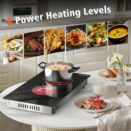 Disaenvir 2 Burner Electric Cooktop - 12 Inch Electric Stovetop Built-in & Countertop 2000W, 120V Portable Two Burner Radiant Electrical Cook Top Sensor Touch Control, Timer, Safety Lock, 110V Plug in