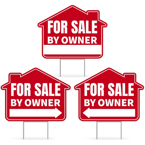 Venicor 3PC For Sale By Owner Sign with Stakes, 17