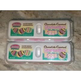 zachary confections inc 2X Zachary Chocolate Covered  Marshmallow 12 Ct. Eggs Easter Bunny Cartons Candy